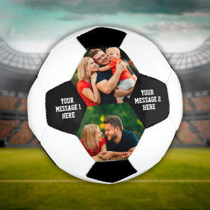 Personalized 2 Photo Message Soccer Ball