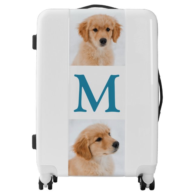 Personalized 2 Photo Monogram Create Your Own Luggage (Front)