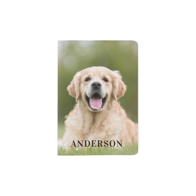 Personalized 2 Photo & Name Create Your Own Dog Passport Holder (Front)