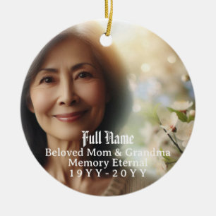 Personalized 2 Photo, Name Memorial Ornament