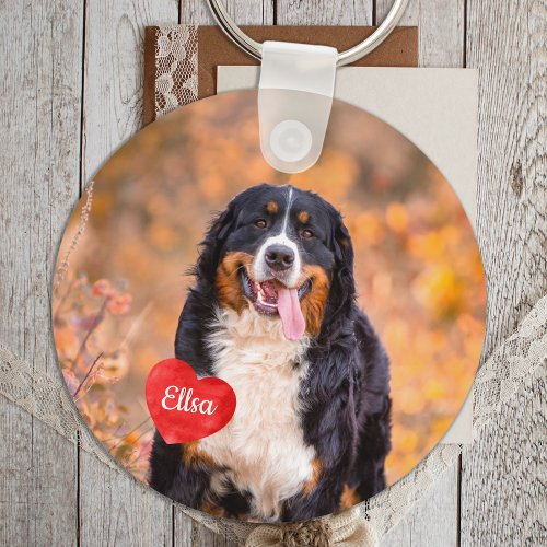 Personalized 2 Photo Pet Dog Lover  Keychain
