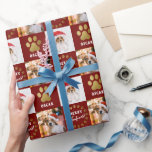 Personalized 2 Photo Pet Dog Puppy Red Gold Paws Wrapping Paper<br><div class="desc">Personalized 2 Photo Pet Dog Puppy Red Gold Paws Wrapping Paper</div>