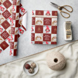 Personalized 2 Photo Red Gold Christmas Holiday Wrapping Paper<br><div class="desc">Personalized 2 Photo Red Gold Christmas Holiday Wrapping Paper</div>