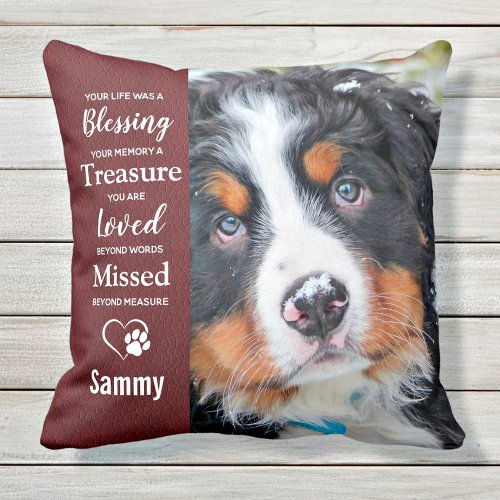 Personalized 2 Photo Sympathy Gift Pet Memorial Throw Pillow
