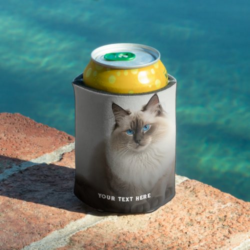 Personalized 2 Photo Template Double Sided Can Coo Can Cooler