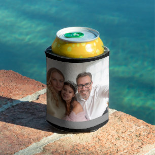 Personalized 2 Photo Template Double Sided Can Coo Cooler