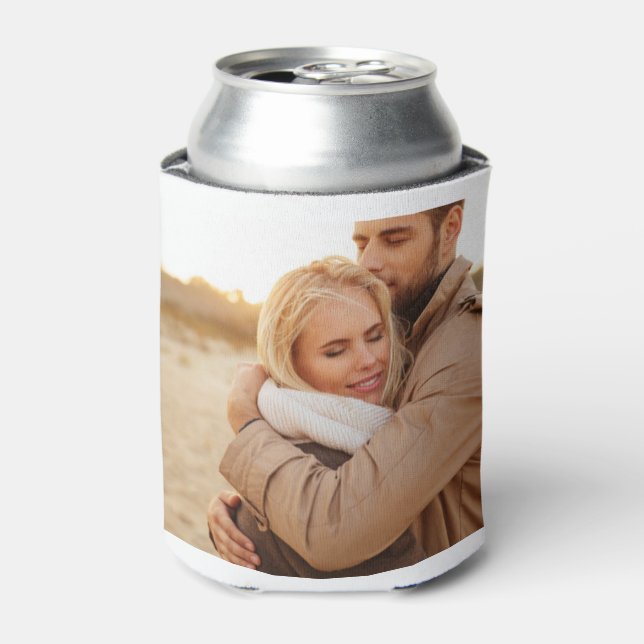 Personalized 2 Photo Template Double Sided Can Coo Cooler (Can Front)