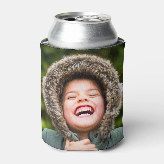 Personalized 2 Photo Template Double Sided Can Cooler