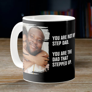 Personalized 2 Photo The Dad That Stepped Up Coffee Mug