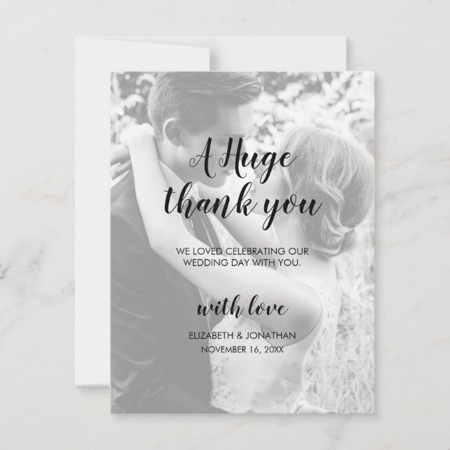 Personalized 2 Photo Wedding Thank You Card (Front)