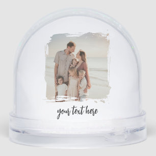 Personalized 2 Photo Xmas Custom Text Picture Gift Snow Globe
