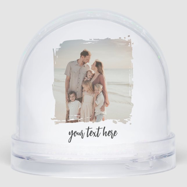 Personalized 2 Photo Xmas Custom Text Picture Gift Snow Globe (Back)