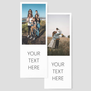 Personalized 2 Photos & Custom Text Keepsake Bookmarks