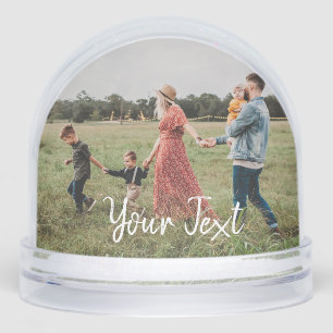Personalized 2 Photos & Custom Text Template Snow Globe