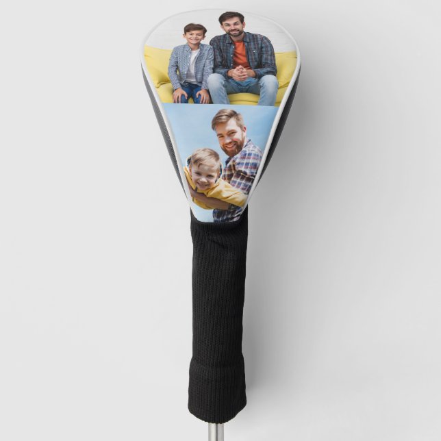 Personalized 2 Photos Gift for a Golfer Golf Head Cover (Front)