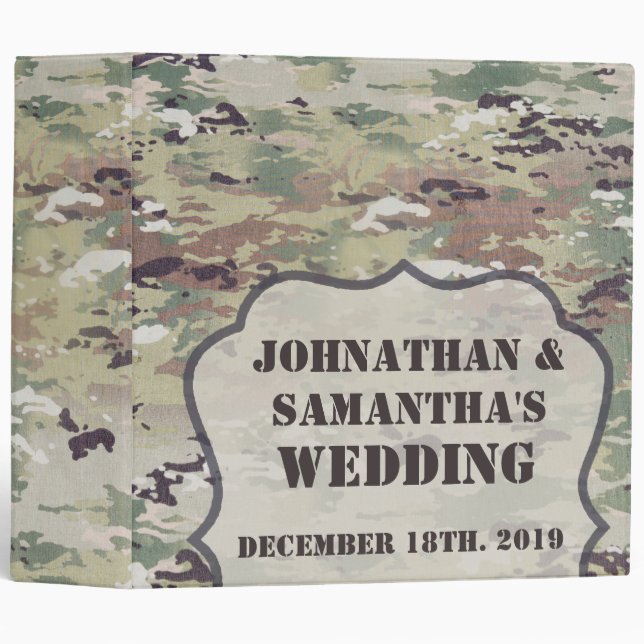 Personalized 2" Wedding Binder Army OCP Camo Unifo (Front/Spine)