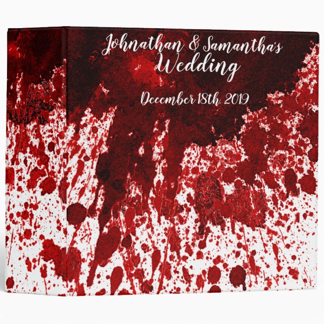 Personalized 2" Wedding Binder Blood Splatter Vamp (Front/Spine)