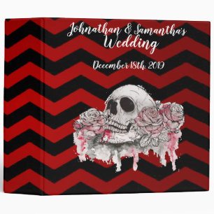 Personalized 2" Wedding Binder skull Rose Gothic C