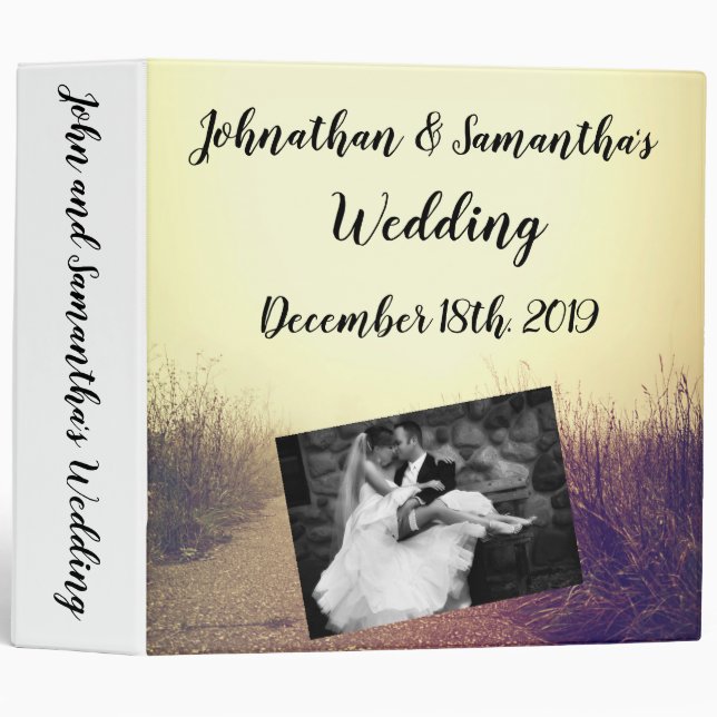 Personalized 2" Wedding Binder Sunrise Pathway Wal (Front/Spine)