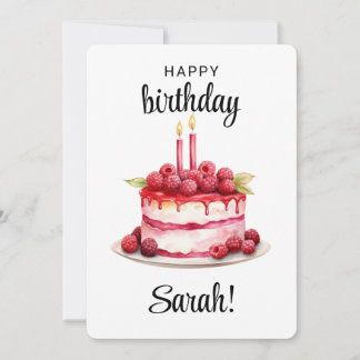 Personalized 2nd Birthday Cake Card Baby Girl