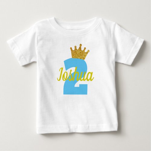 Personalized 2nd Birthday Crown Boys Shirt