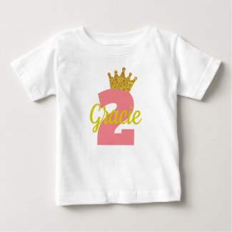 Personalized 2nd Birthday Crown Girl's Shirt
