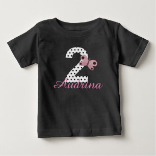 Personalized 2nd Birthday Girls Butterfly Shirt
