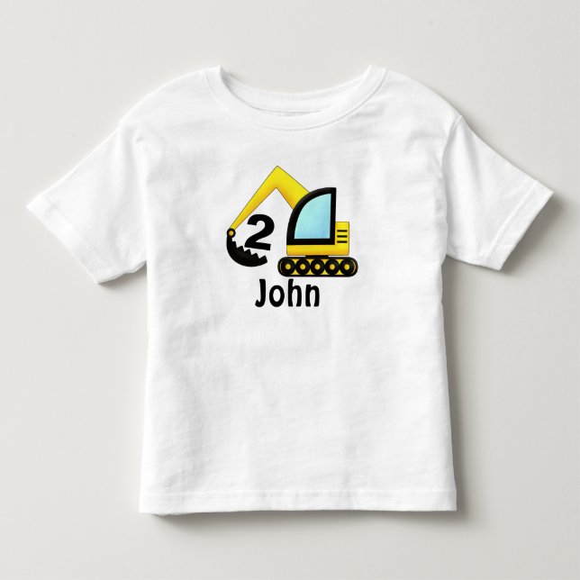 Personalized 2nd etc Construction Truck Tractor Toddler T-shirt (Front)