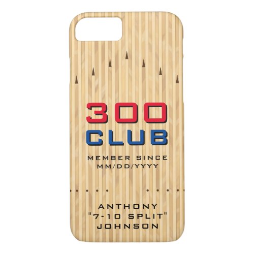 Personalized 300 Club Gift  Bowling Perfect Game iPhone 87 Case