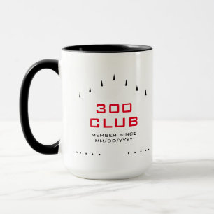 Personalized 300 Club Member Bowling Lane Markings Mug