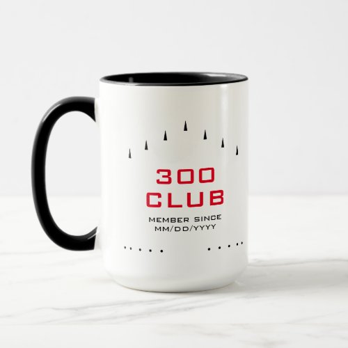 Personalized 300 Club Member Bowling Lane Markings Mug