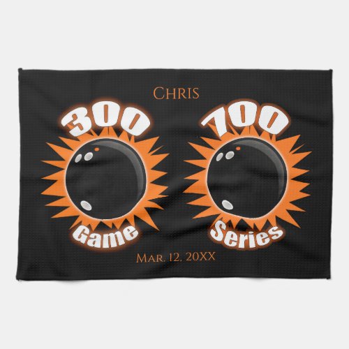 Personalized 300 Game  700 Series Bowling Kitchen Towel