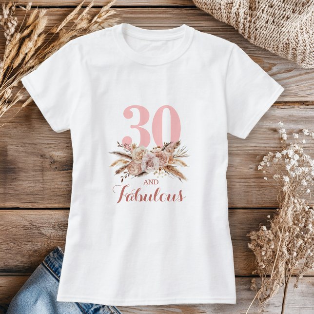 Personalized, 30 and Fabulous Flower T-Shirt (Creator Uploaded)