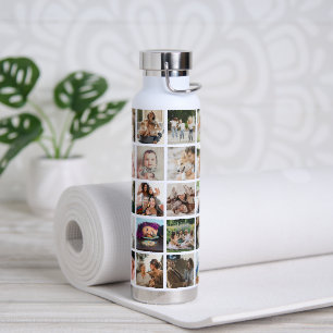 Personalized 30 Photo Collage Water Bottle