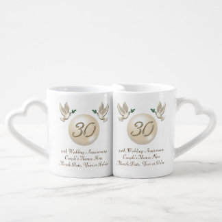 Personalized 30th Anniversary Gifts for Friends Coffee Mug Set