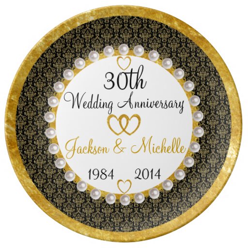 Personalized 30th Anniversary Porcelain Plate | Zazzle