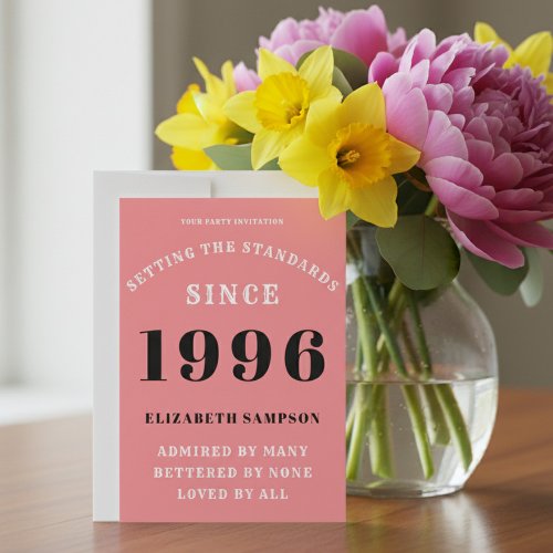 Personalized 30th Birthday 1996 Add Your Name Pink