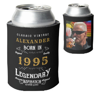 Personalized 30th Birthday Add Name Year Photo Can Cooler