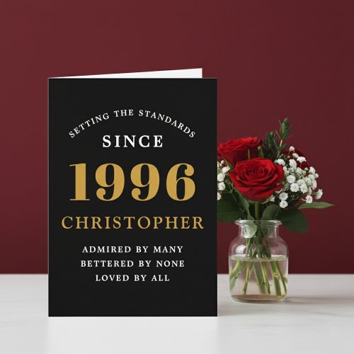 Personalized 30th Birthday Born 1996 Vintage Black