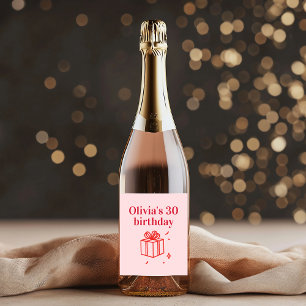 Personalized 30th Birthday Cheers to to Thirty Sparkling Wine Label