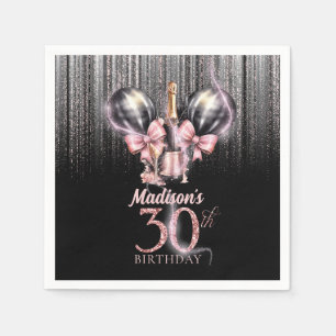 Personalized 30th Birthday Luxury champagne Napkins