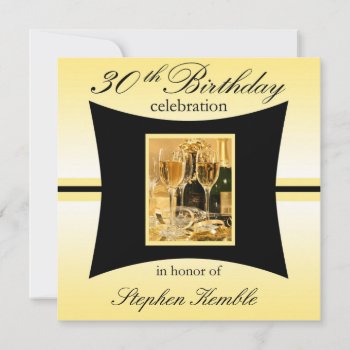 Personalized 30th Birthday Party Invitations by NightSweatsDiva at Zazzle