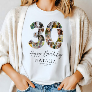 Personalized 30th Birthday Photo Collage T-Shirt