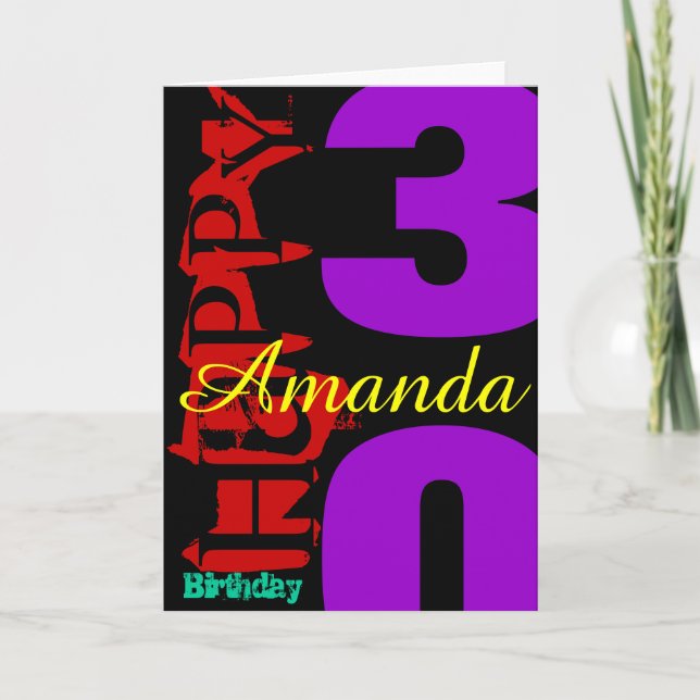 Personalized 30th Birthday POP Greeting Card (Front)