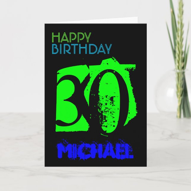 Personalized 30th Birthday POP Greting Card (Front)