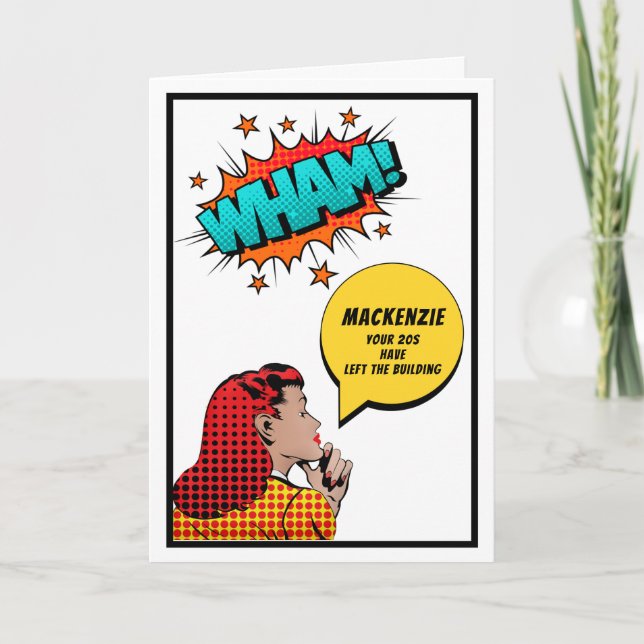 Personalized 30th Birthday Retro Comic Funny Card (Front)
