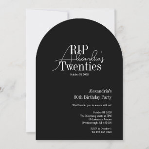 Personalized 30th birthday RIP 20s party Invitation