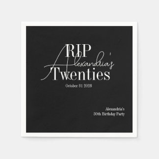 Personalized 30th birthday RIP 20s party Napkins