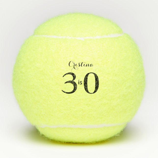  Personalized 30th Birthday  Tennis Balls (Front)