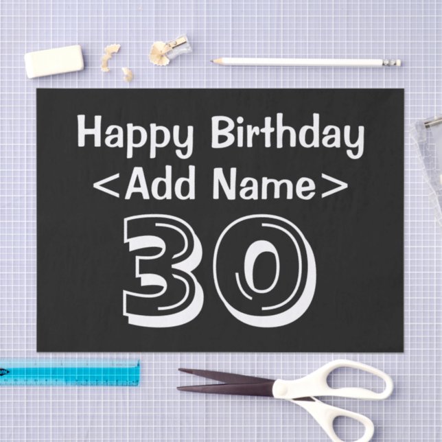 Personalized 30th Birthday Themed Tissue Paper (Craft)